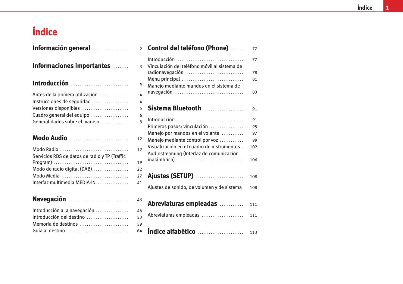 Seat Media System 2.2 Manual de Instrucciones 2010 - 2015