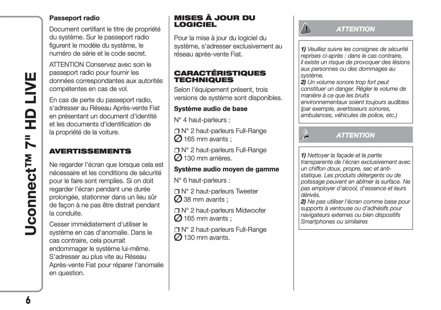 Fiat Tipo Uconnect HD Nav Libertto Uso Manutenzione  2016 - 2018