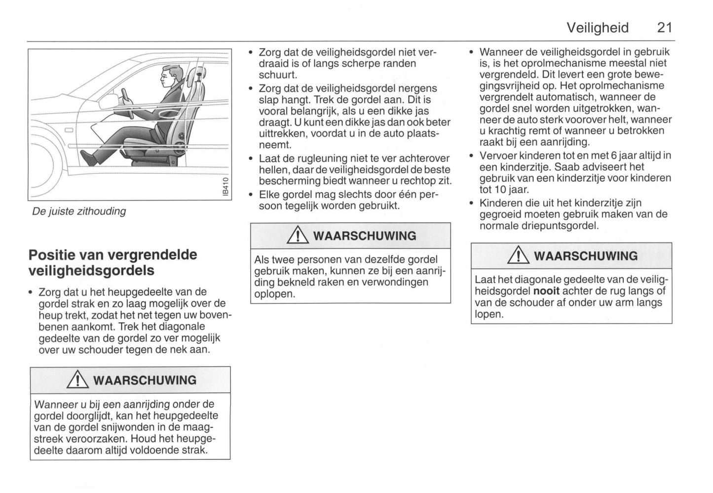 2001-2005 Saab 9-5 Owner's Manual | Dutch