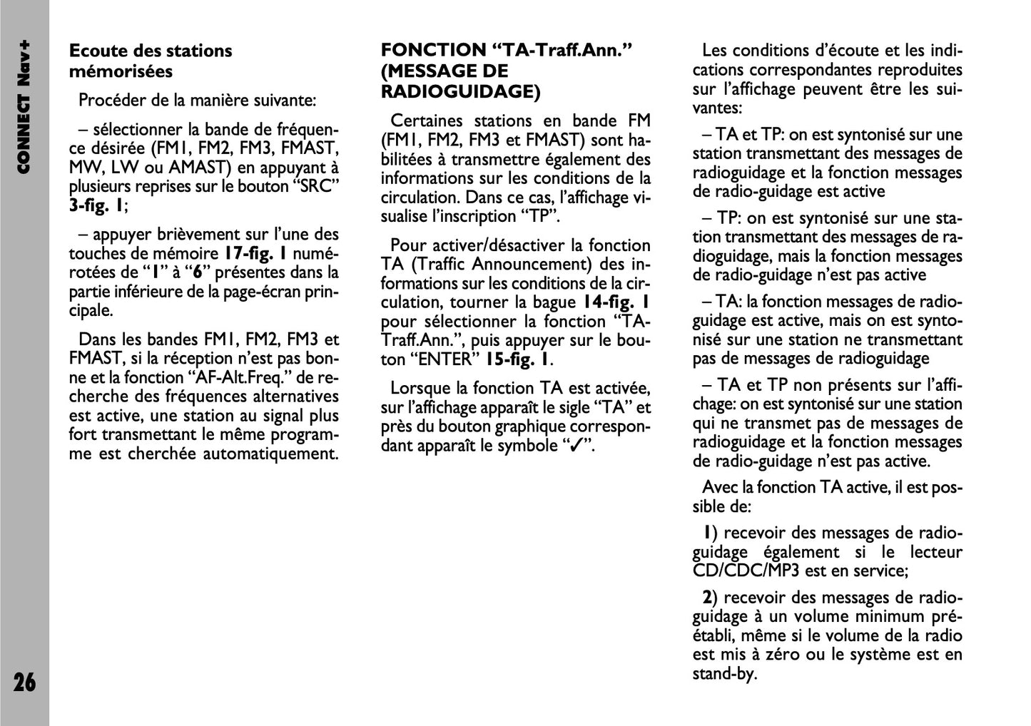 Fiat Stilo Connect Nav+  Guide d'utilisation 2004 - 2018