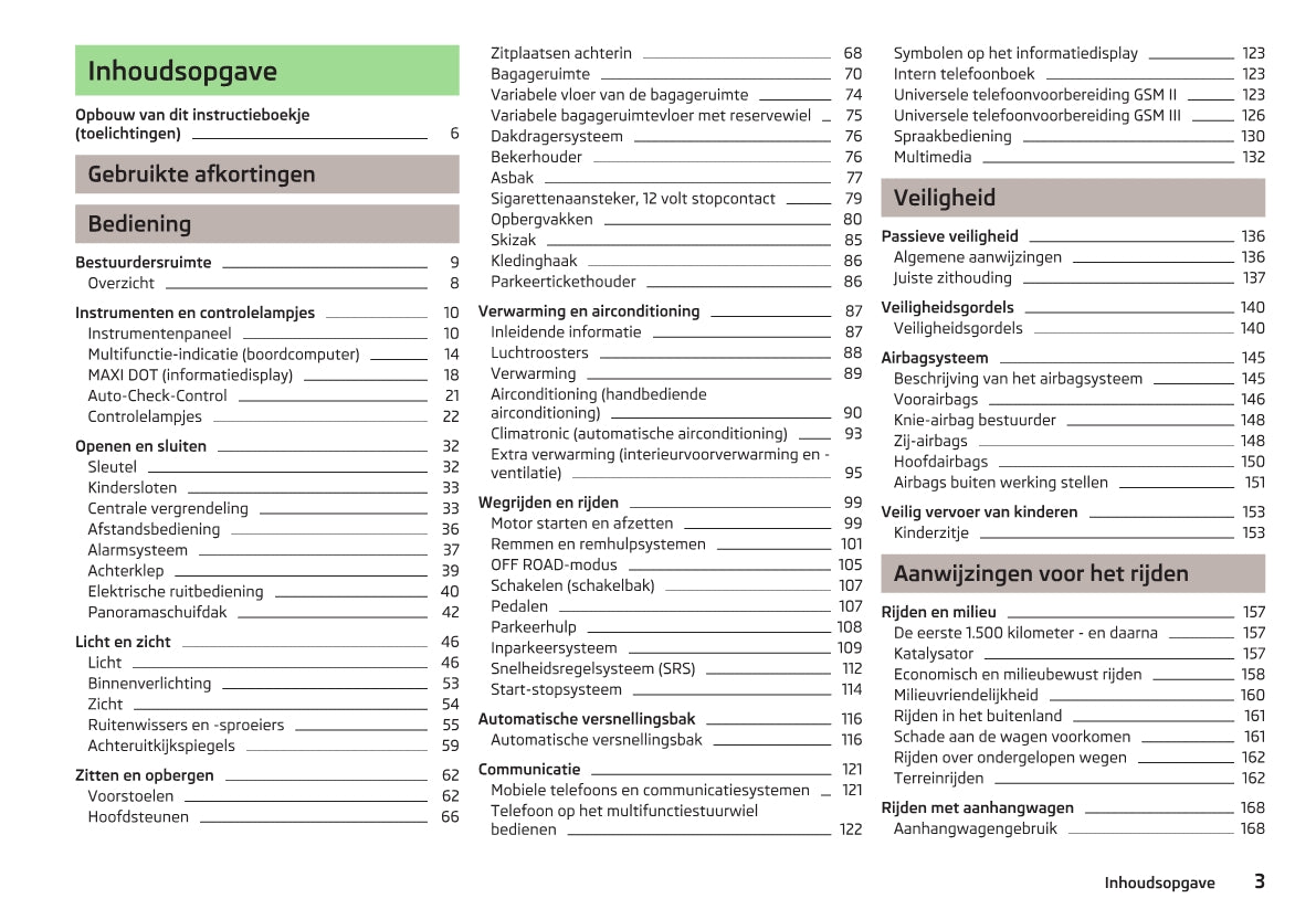 2012-2013 Skoda Yeti Owner's Manual | Dutch