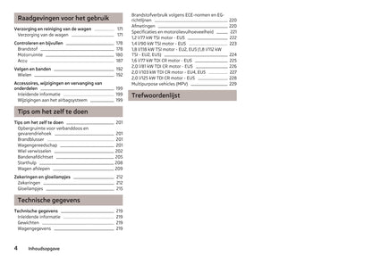 2012-2013 Skoda Yeti Owner's Manual | Dutch