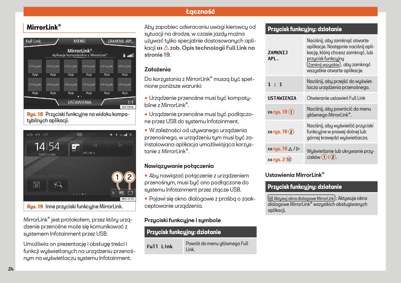 Seat Tarraco Media / Navi System Plus Instrukcja obsługi 2019 - 2023