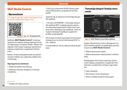 Seat Tarraco Media / Navi System Plus Instrukcja obsługi 2019 - 2023