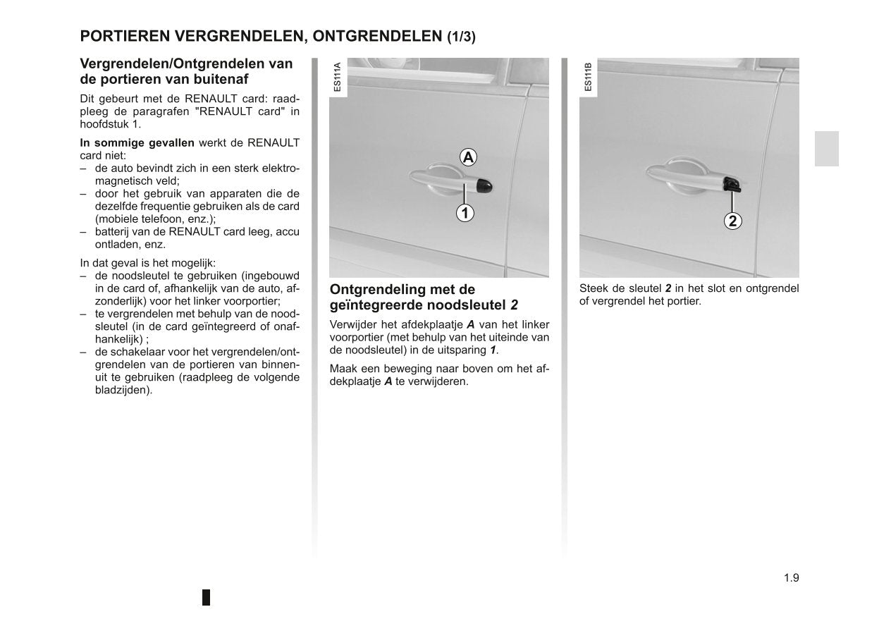 2011-2012 Renault Espace Gebruikershandleiding | Nederlands