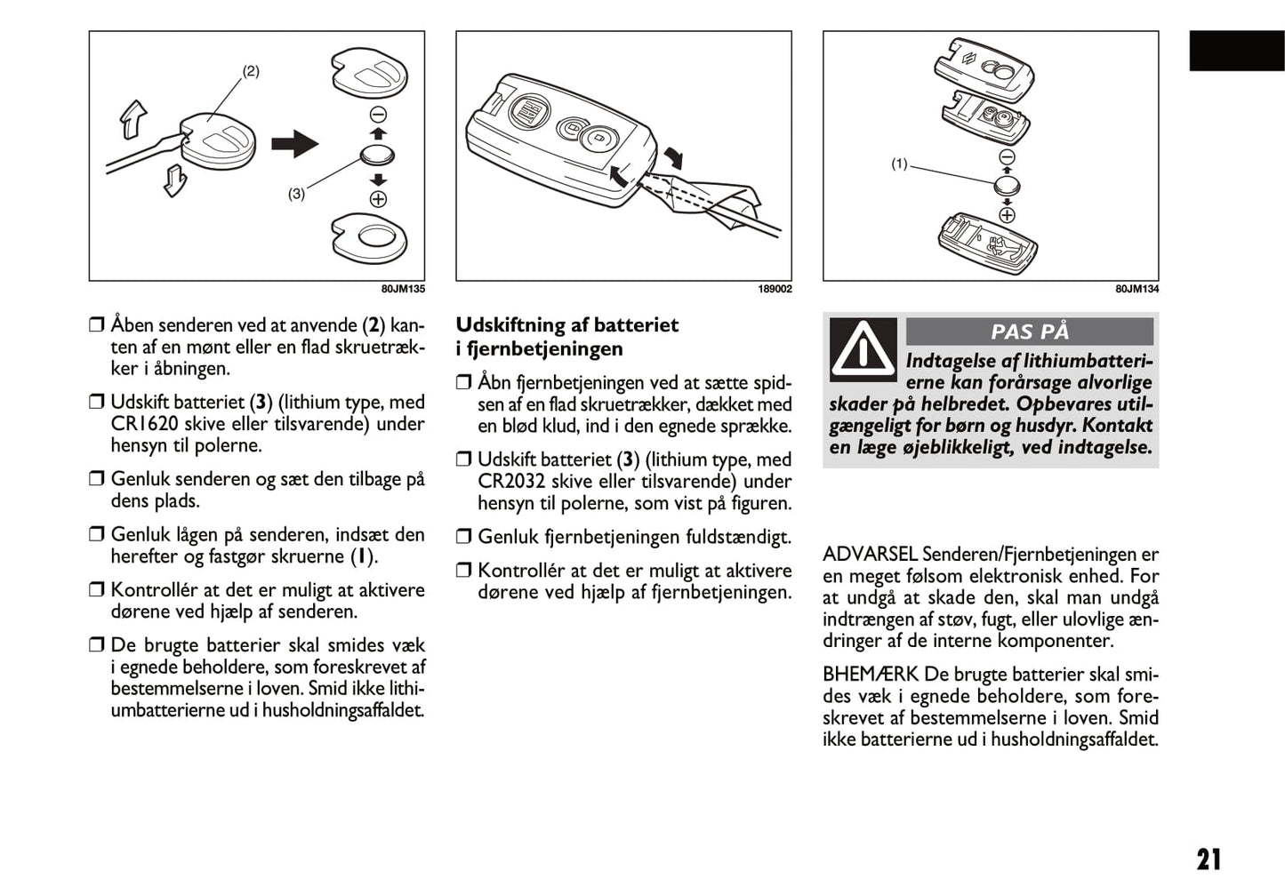 2011-2012 Fiat Sedici Gebruikershandleiding | Dansk