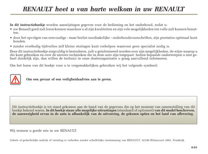 2001-2002 Renault Laguna Owner's Manual | Dutch