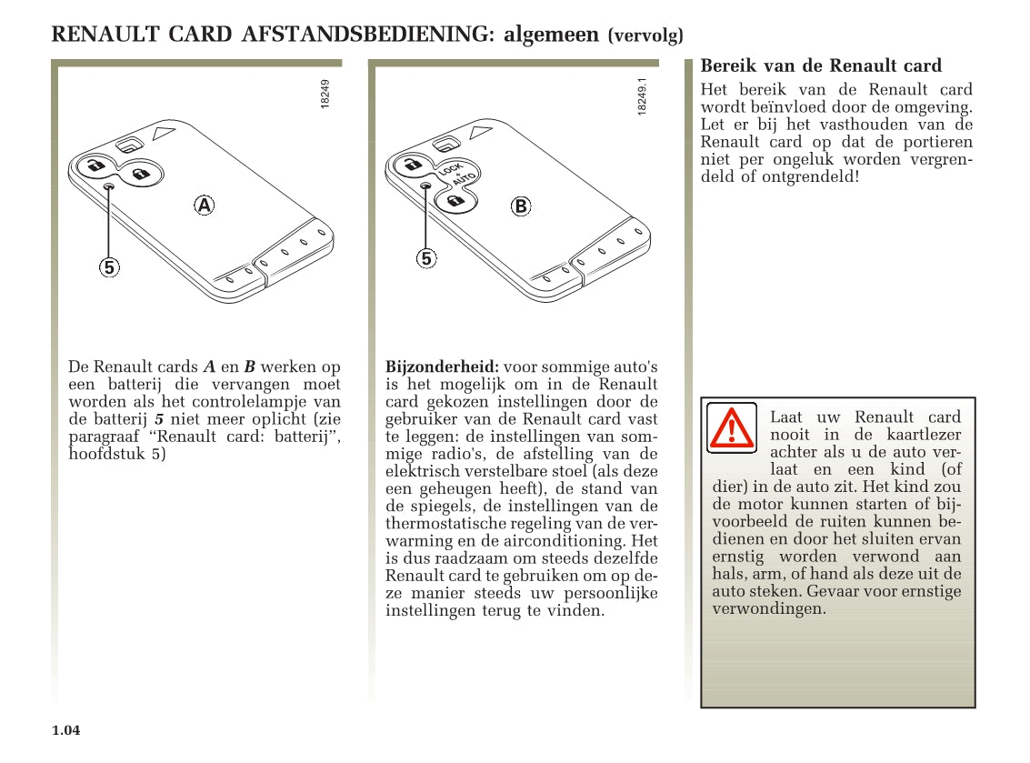 2001-2002 Renault Laguna Owner's Manual | Dutch