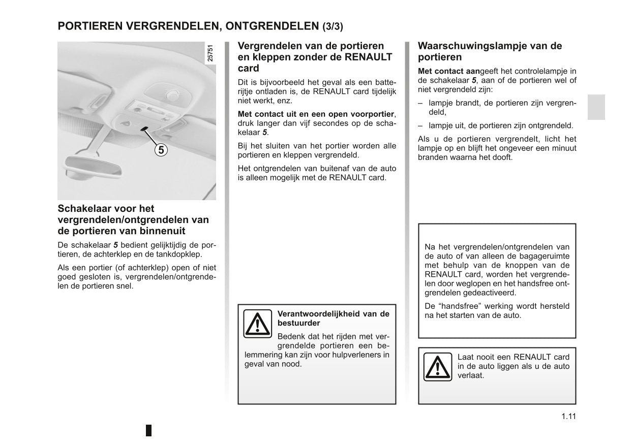 2011-2012 Renault Espace Gebruikershandleiding | Nederlands