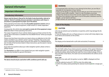 Skoda Radio Funky Owner's Manual 2013