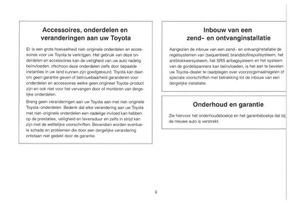 2000-2001 Toyota Picnic Owner's Manual | Dutch