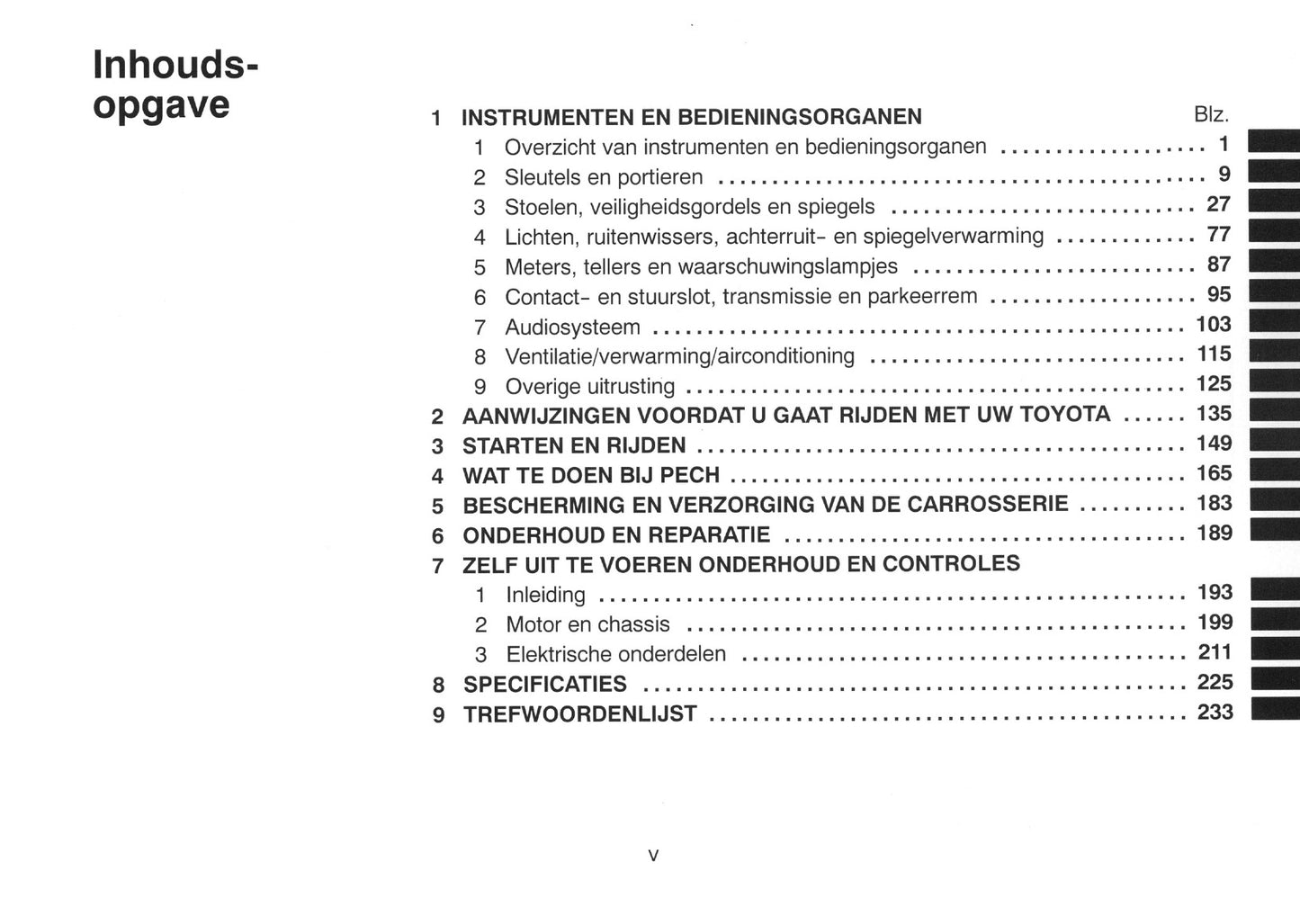 2000-2001 Toyota Picnic Owner's Manual | Dutch