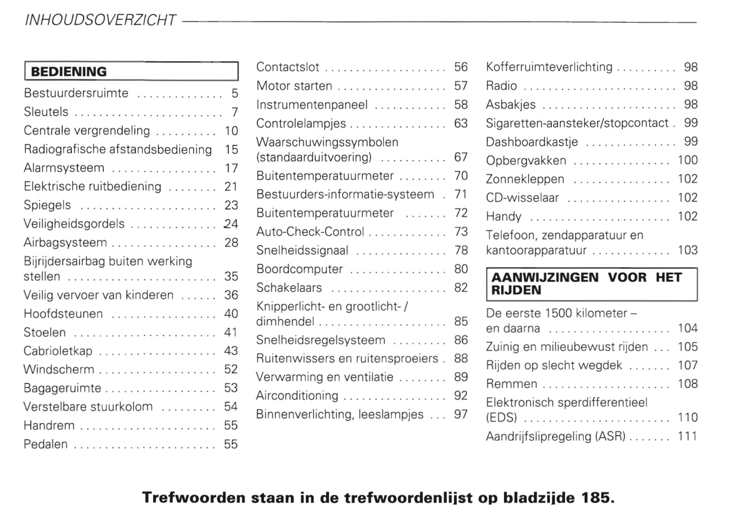 1999-2006 Audi TT Roadster Owner's Manual | Dutch