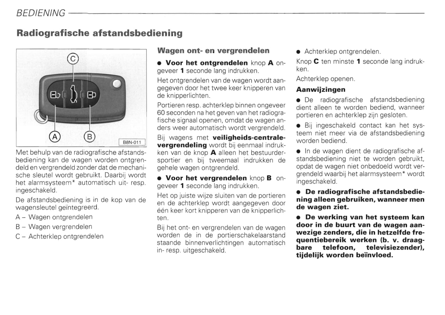 1999-2006 Audi TT Roadster Owner's Manual | Dutch