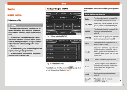 Seat Media System Touch Media System Colour Manual de Instrucciones 2018