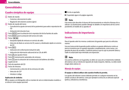 Skoda Radio Swing Manual de Instrucciones 2008 - 2010