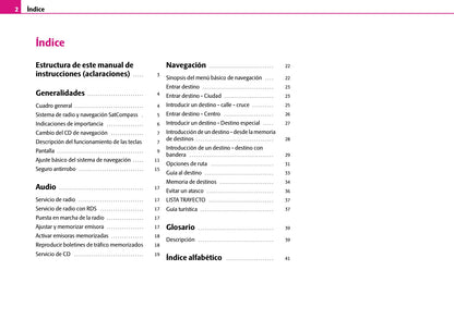 Skoda Radio-Navegacion-Sistema SatCompas Manual de Instrucciones 2007