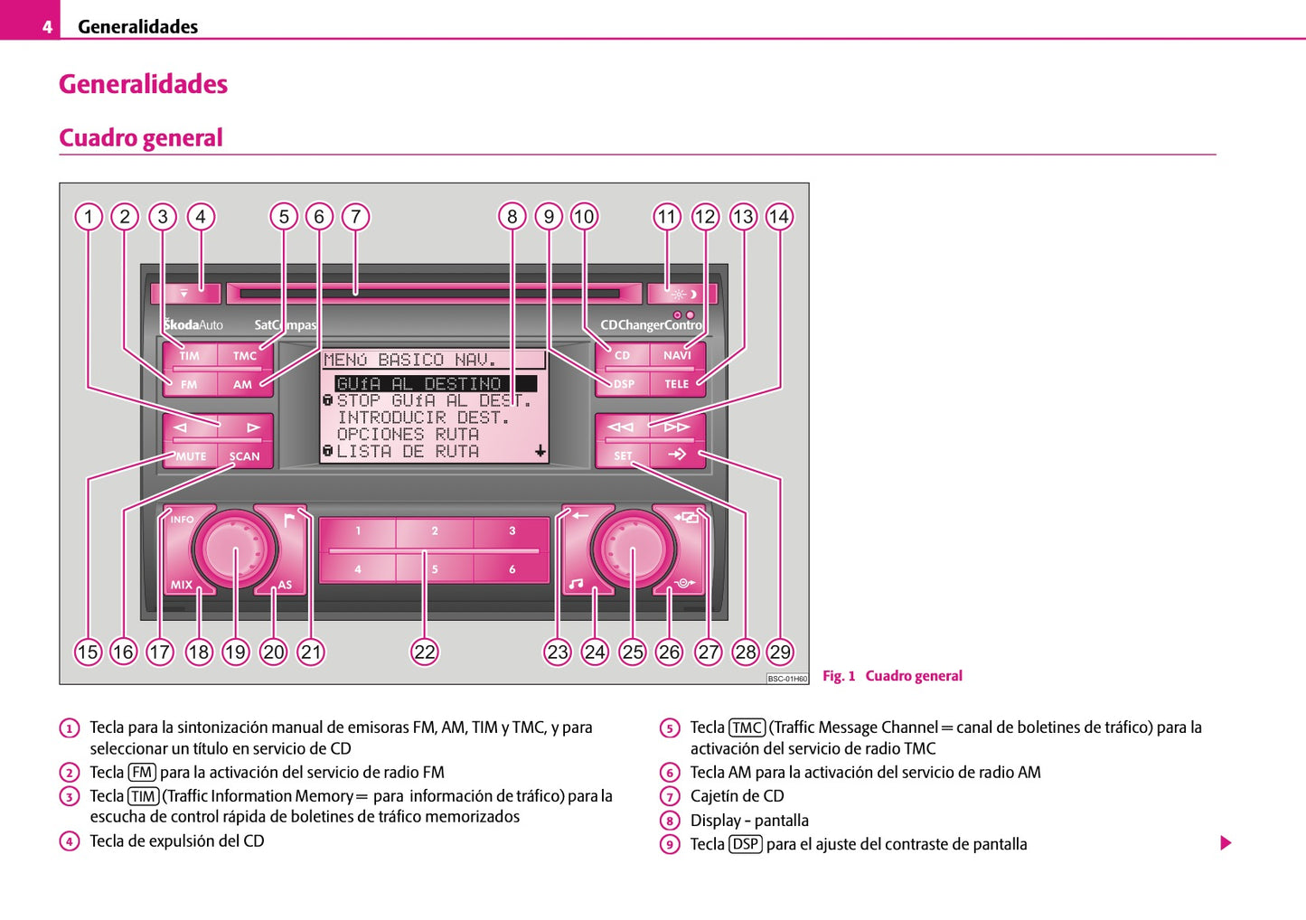 Skoda Radio-Navegacion-Sistema SatCompas Manual de Instrucciones 2007