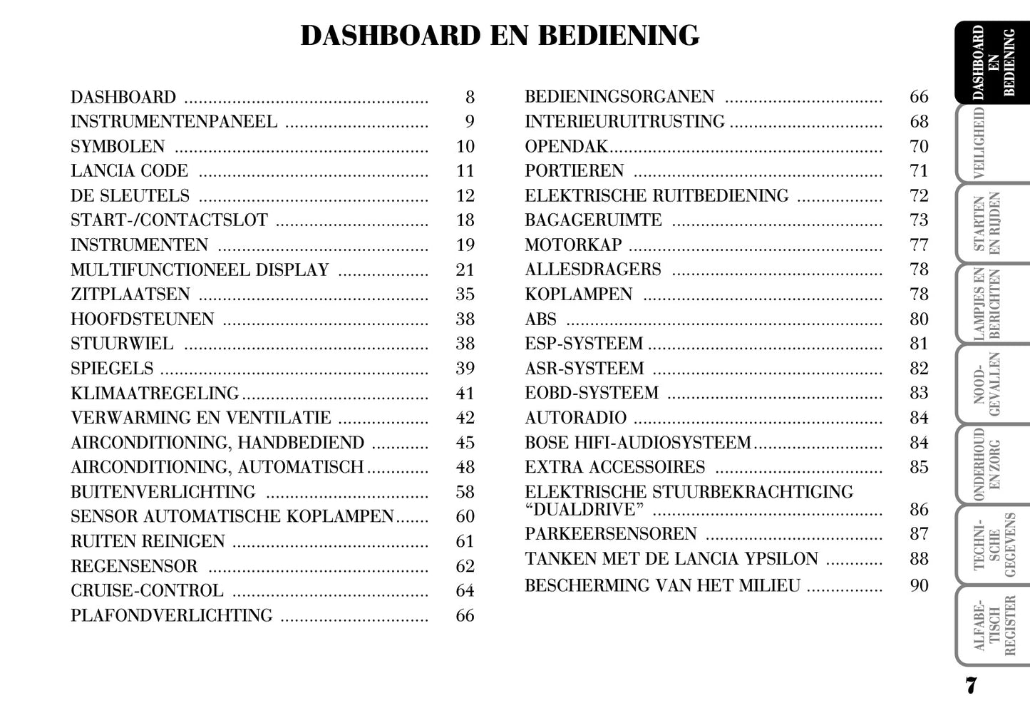 2003-2006 Lancia Ypsilon Bedienungsanleitung | Niederländisch