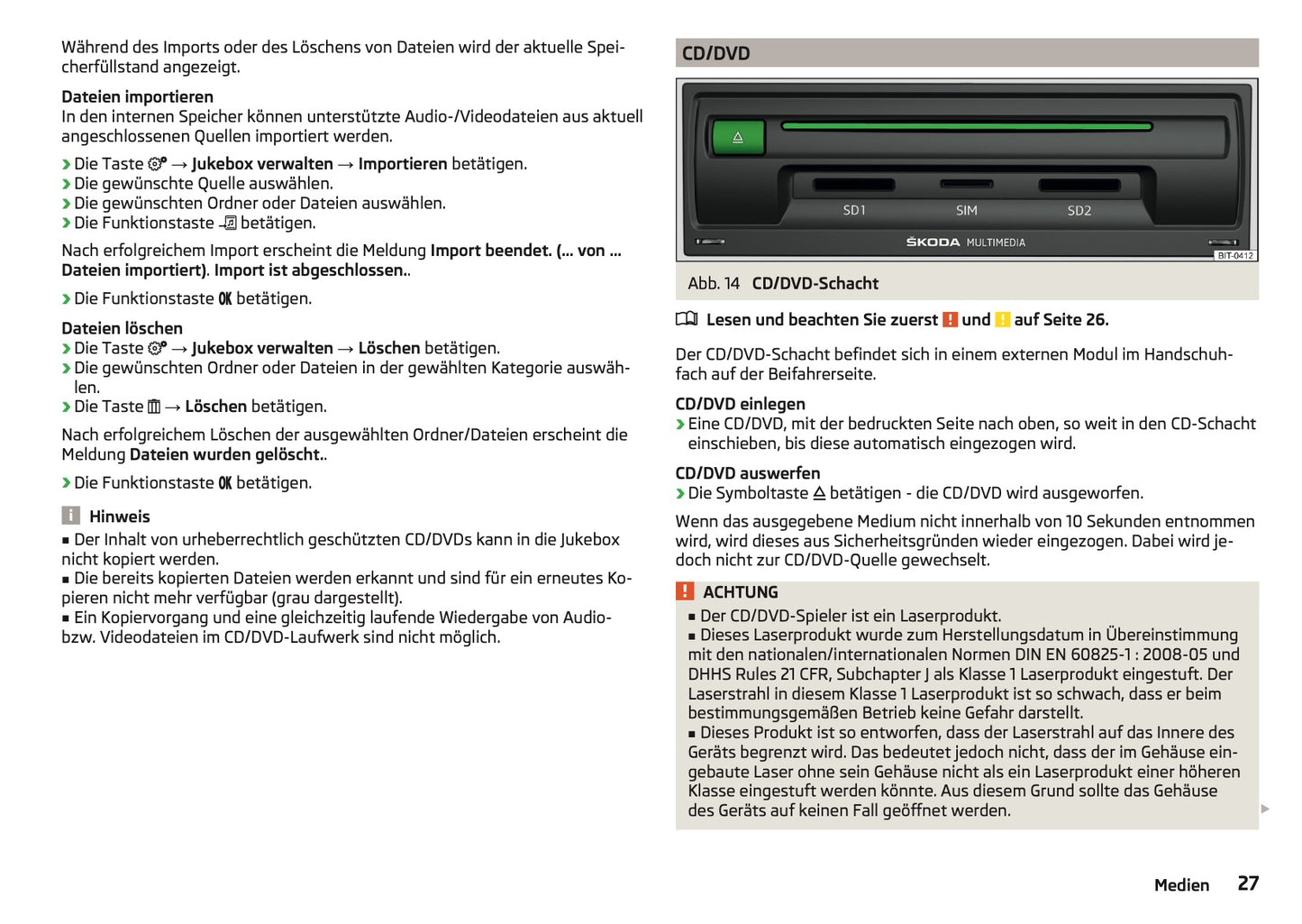 Skoda Columbus Infotainment Bedienungsanleitung 2015