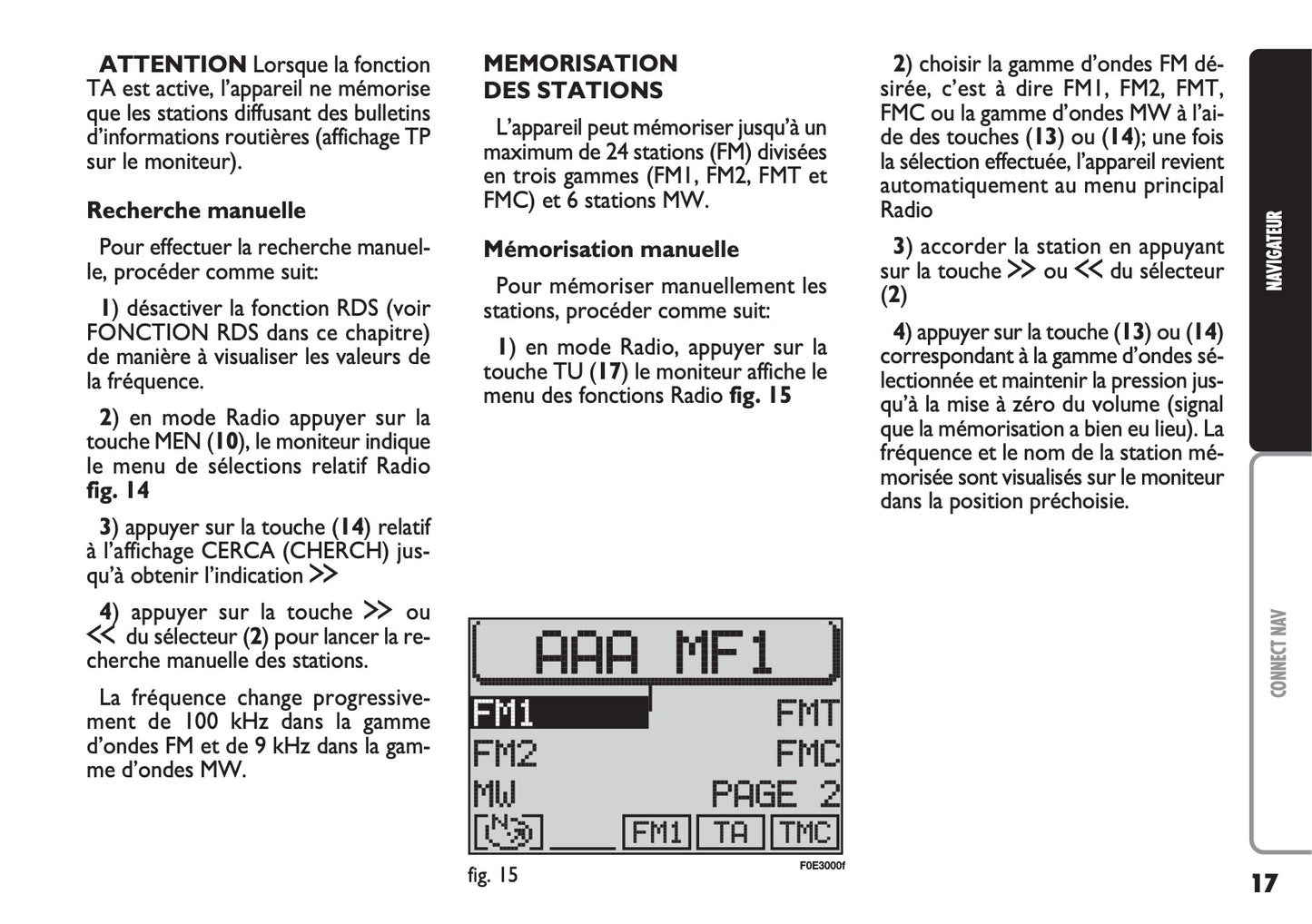 Fiat Multipla CONNECT Nav Guide d'utilisation 2004 - 2006