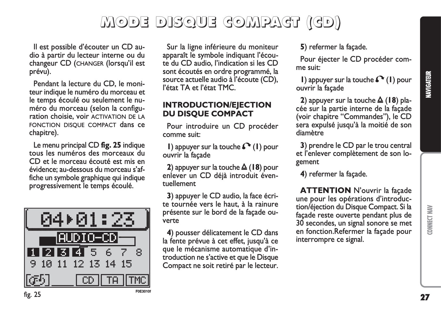 Fiat Multipla CONNECT Nav Guide d'utilisation 2004 - 2006