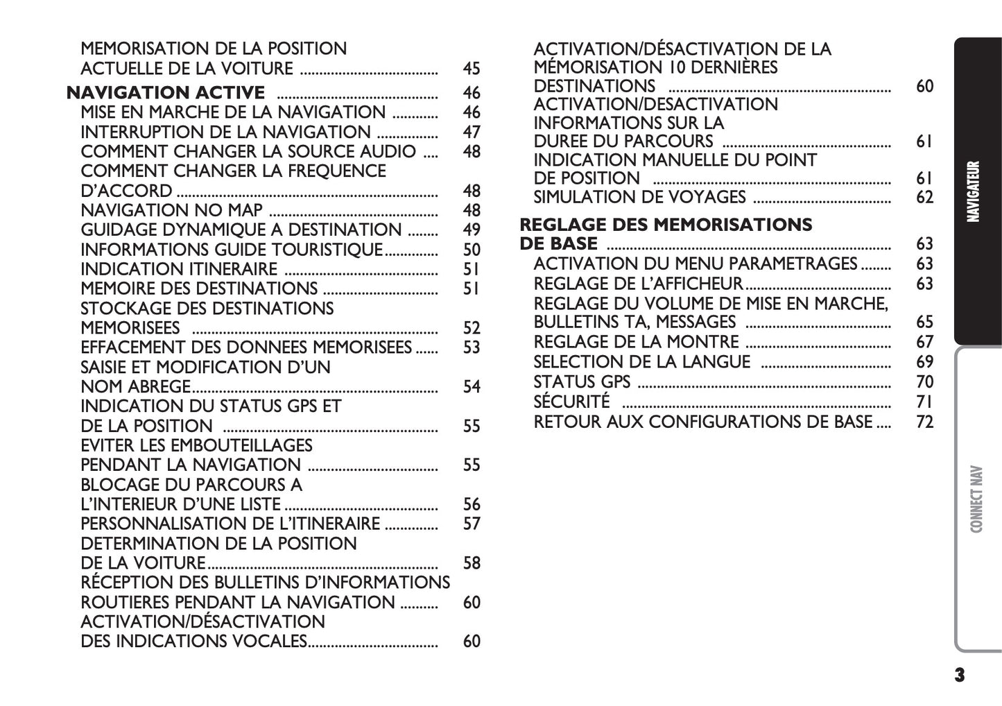 Fiat Multipla CONNECT Nav Guide d'utilisation 2004 - 2006