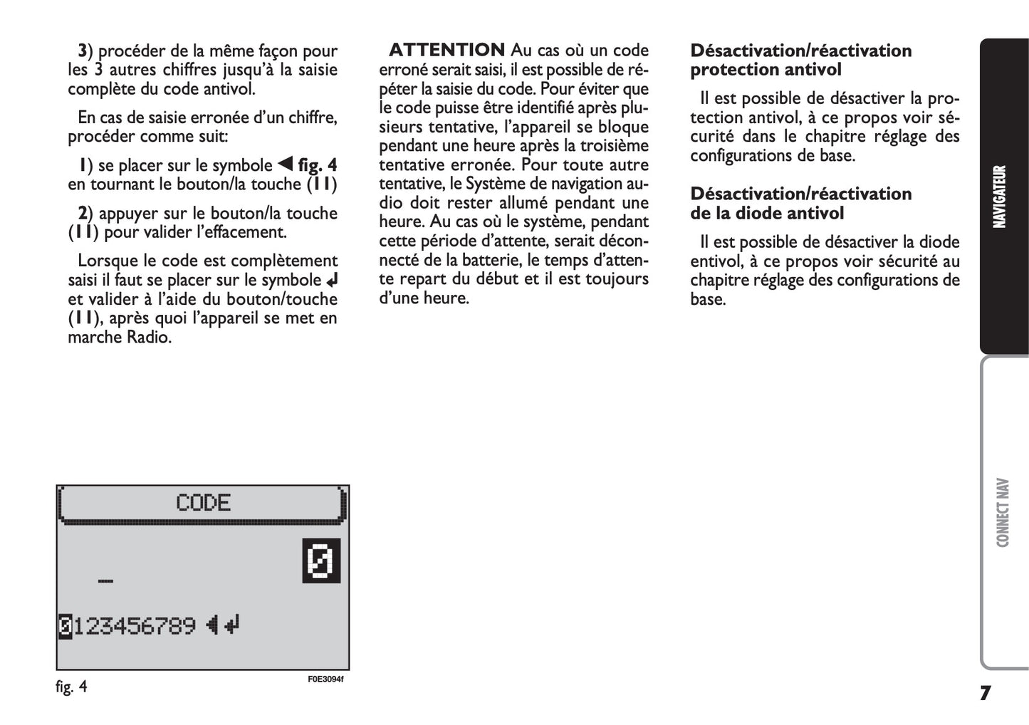 Fiat Multipla CONNECT Nav Guide d'utilisation 2004 - 2006