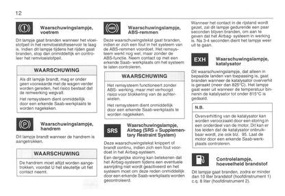 1993-1998 Saab 900 Owner's Manual | Dutch