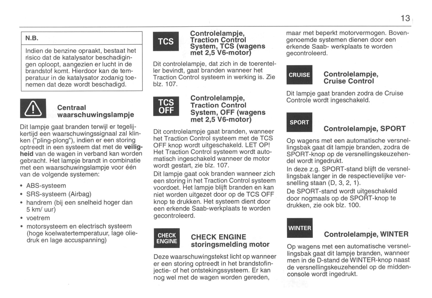 1993-1998 Saab 900 Owner's Manual | Dutch