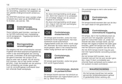 1993-1998 Saab 900 Owner's Manual | Dutch