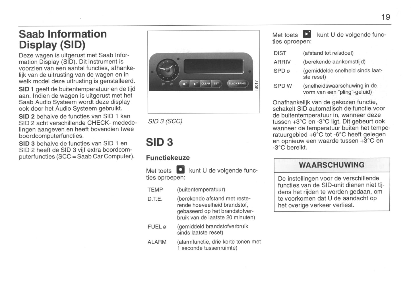 1993-1998 Saab 900 Owner's Manual | Dutch