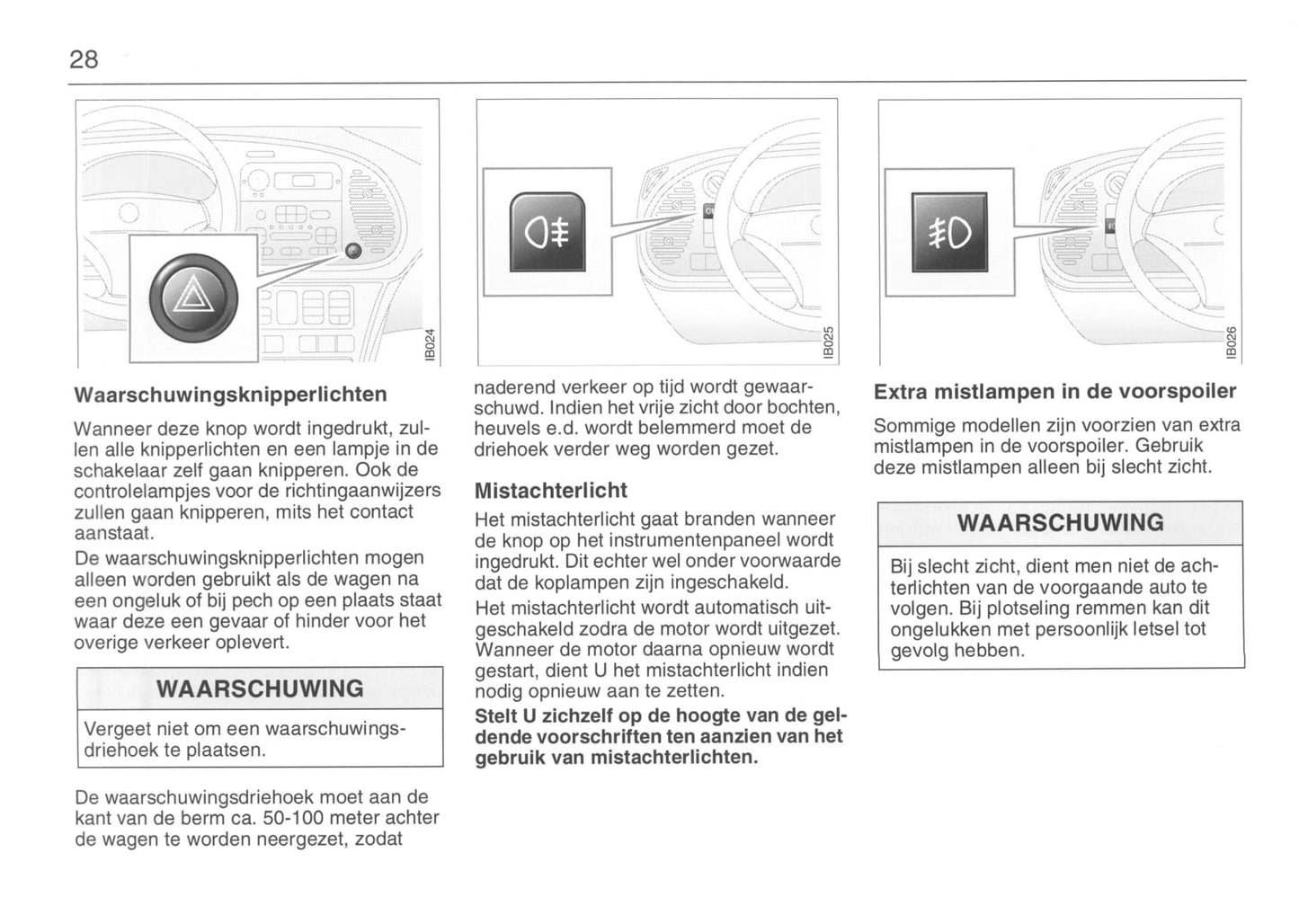 1993-1998 Saab 900 Owner's Manual | Dutch