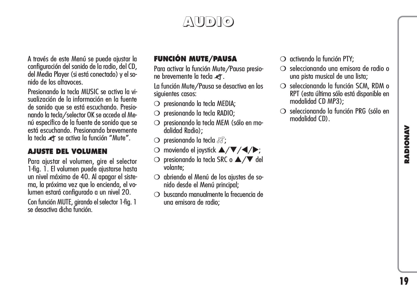 Alfa Romeo Radio Nav Instrucciones 2010 - 2011