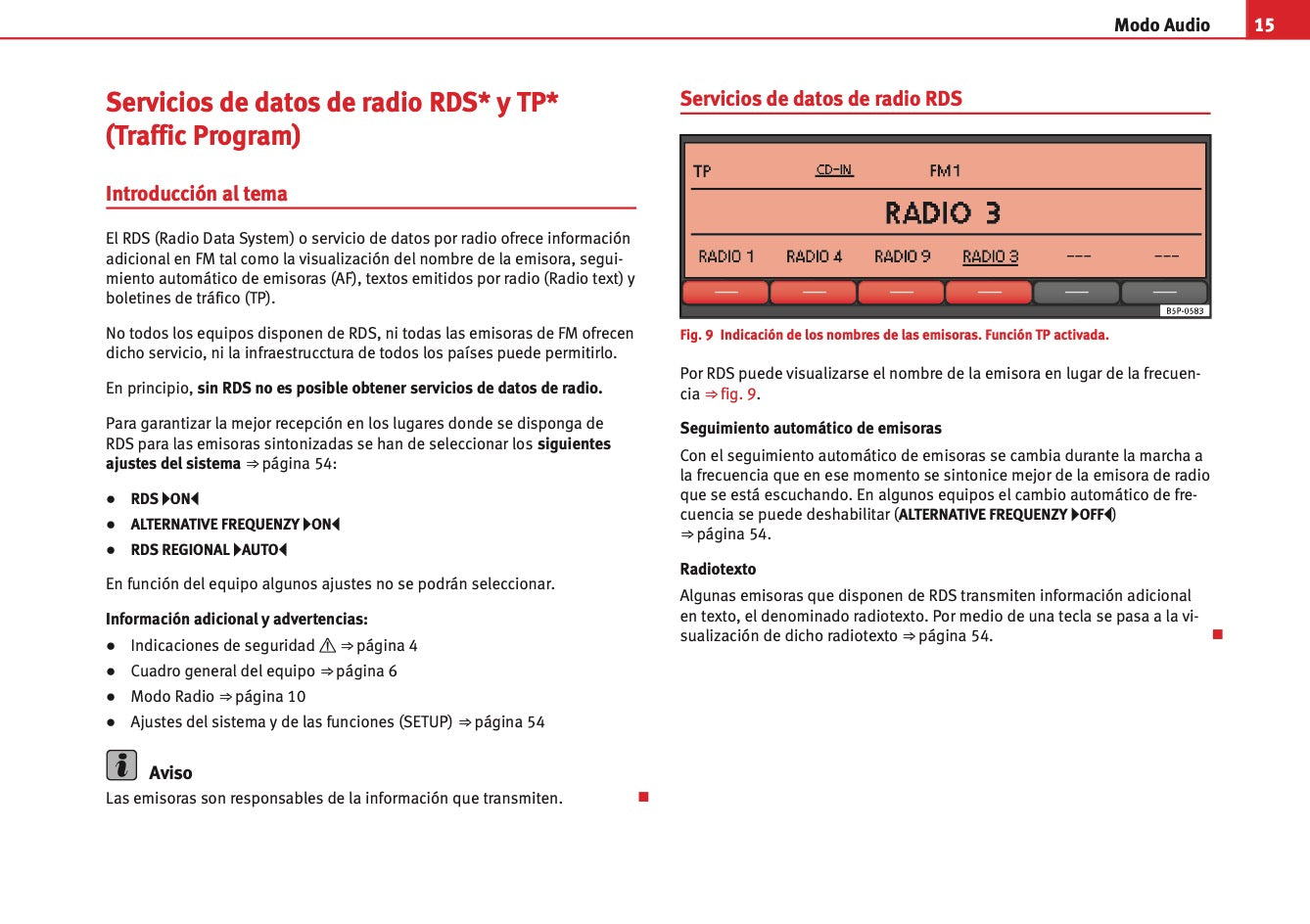 Seat Sound System 2.0 Manual de Instrucciones 2010 - 2015