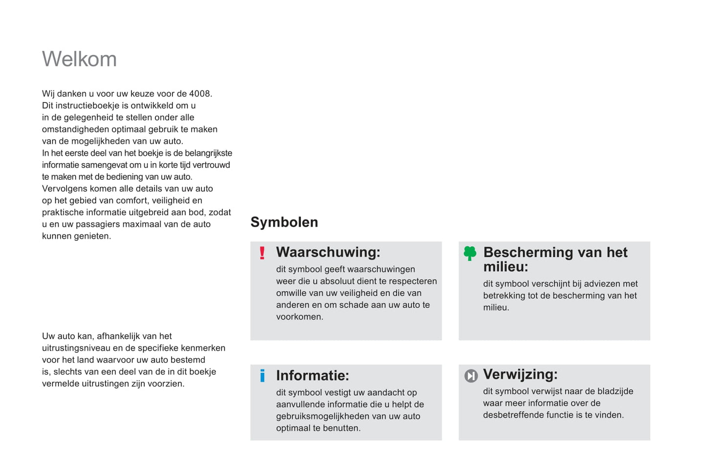 2011-2013 Peugeot 4008 Gebruikershandleiding | Nederlands