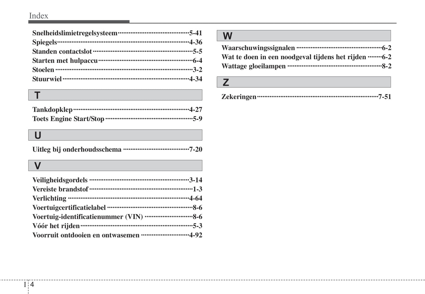 2009-2010 Kia Venga Owner's Manual | Dutch