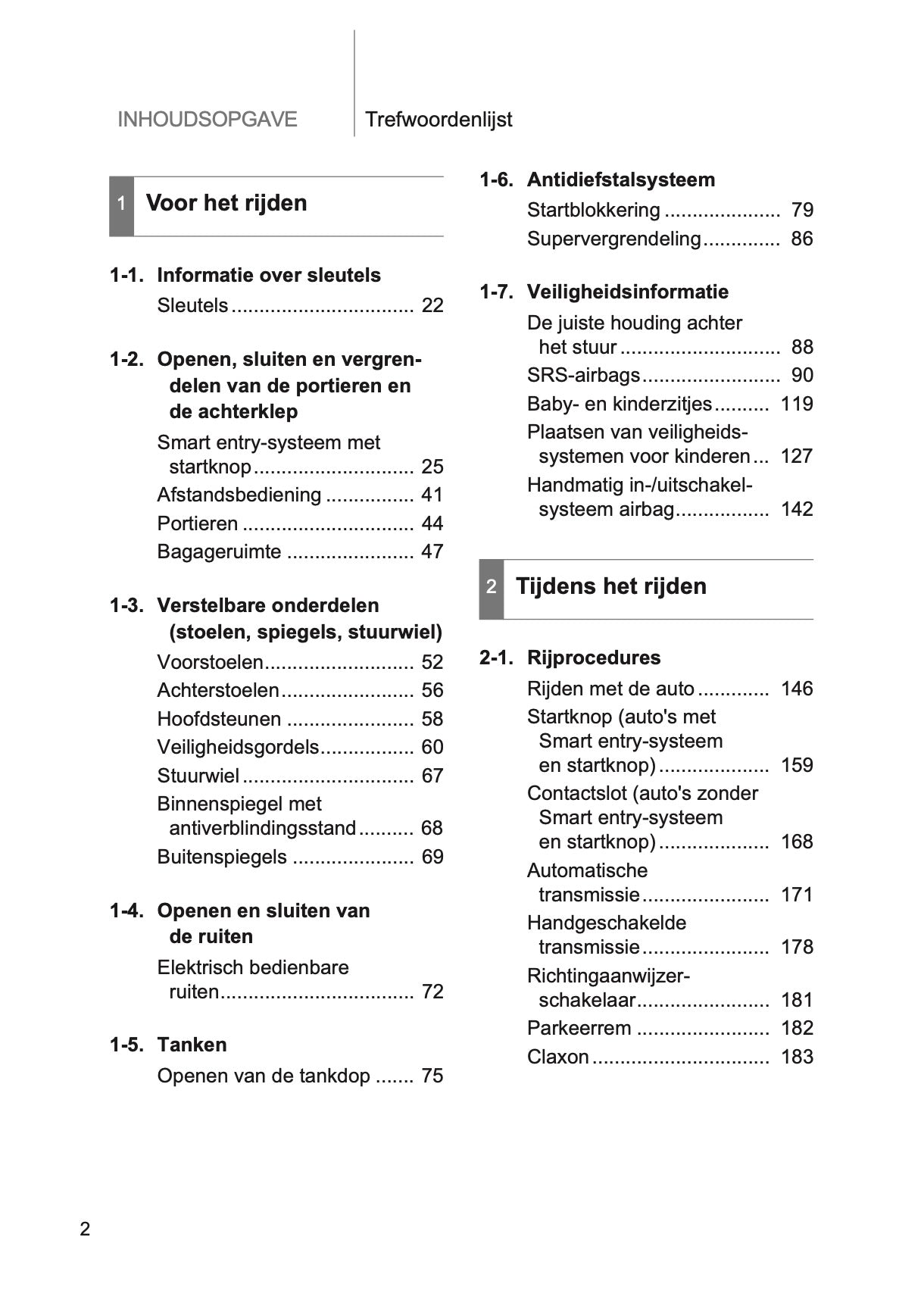 2015-2016 Toyota GT86 Owner's Manual | Dutch