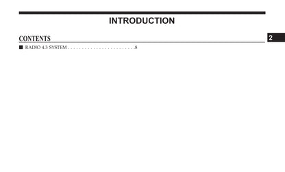 Radio 4.3 Supplement Owner's Manual