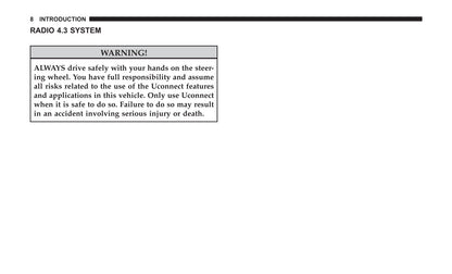 Radio 4.3 Supplement Owner's Manual