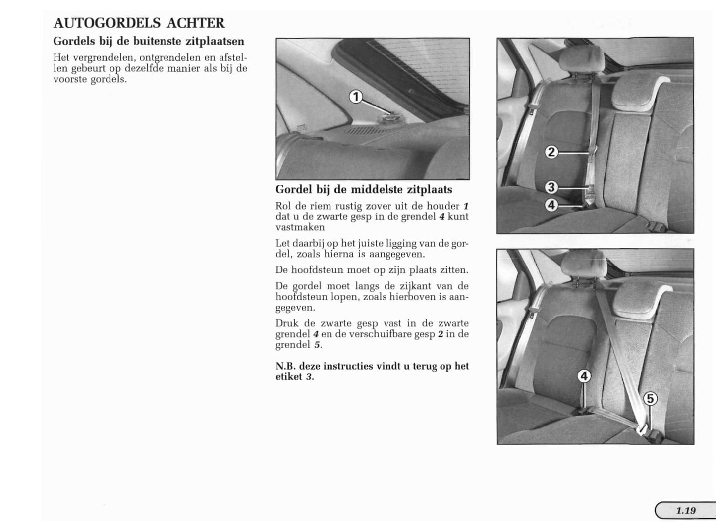 1998-1999 Renault Laguna Owner's Manual | Dutch