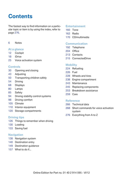 2013 BMW X1 Owner's Manual | English