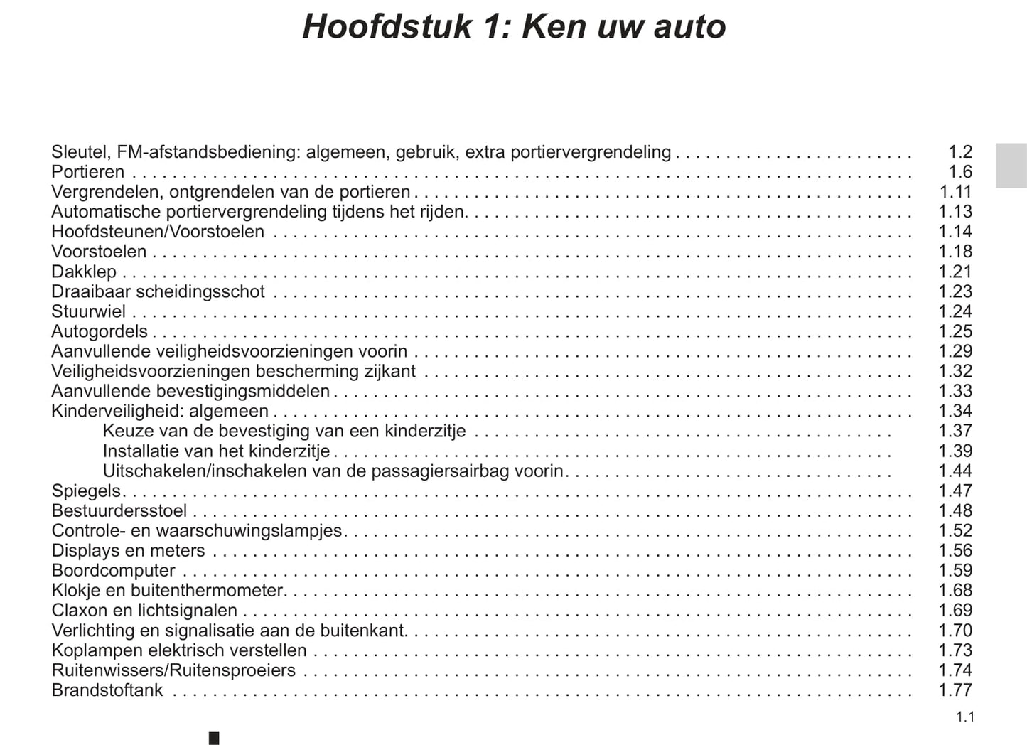 2003-2004 Renault Kangoo Owner's Manual | Dutch