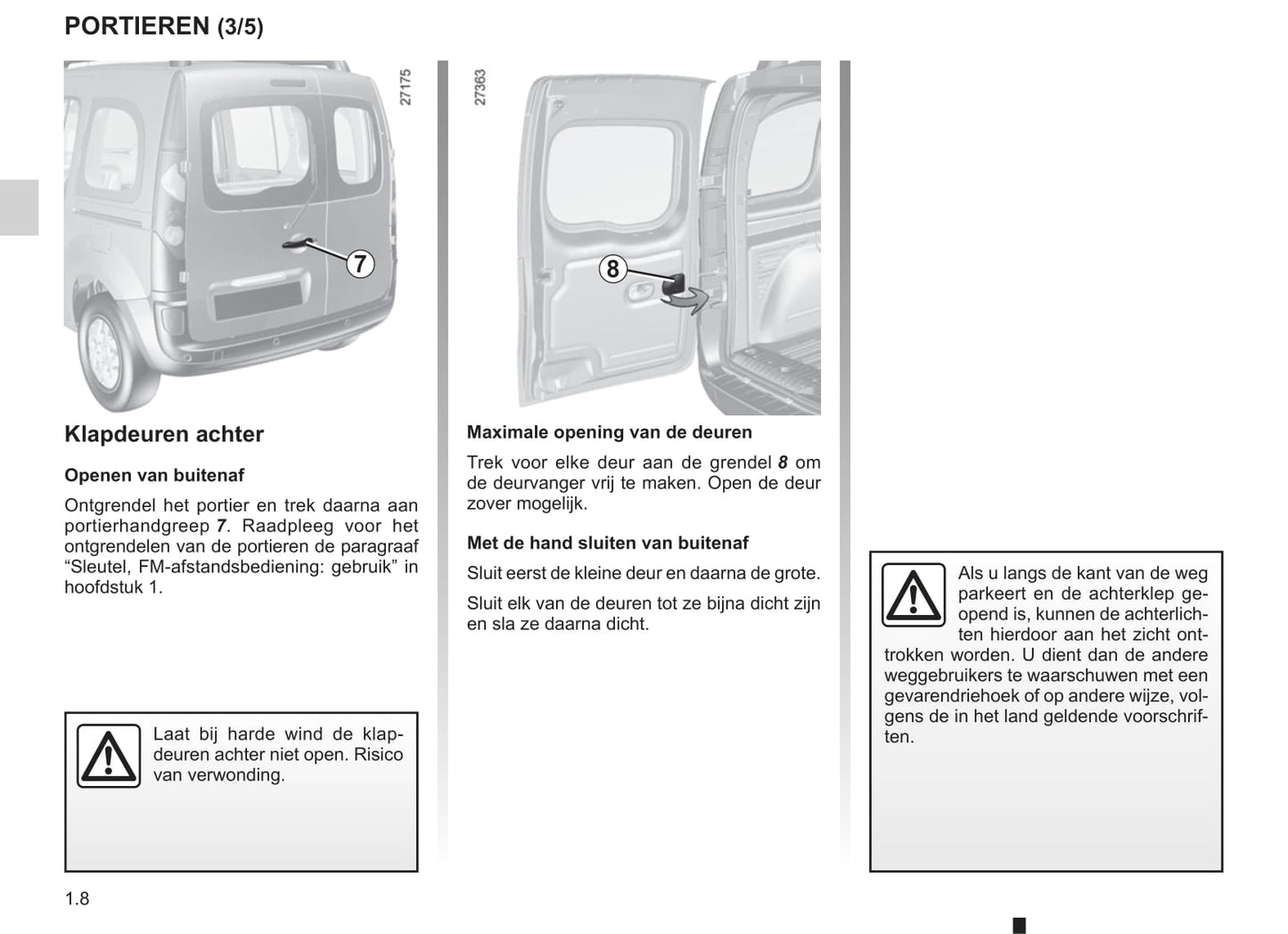 2003-2004 Renault Kangoo Owner's Manual | Dutch