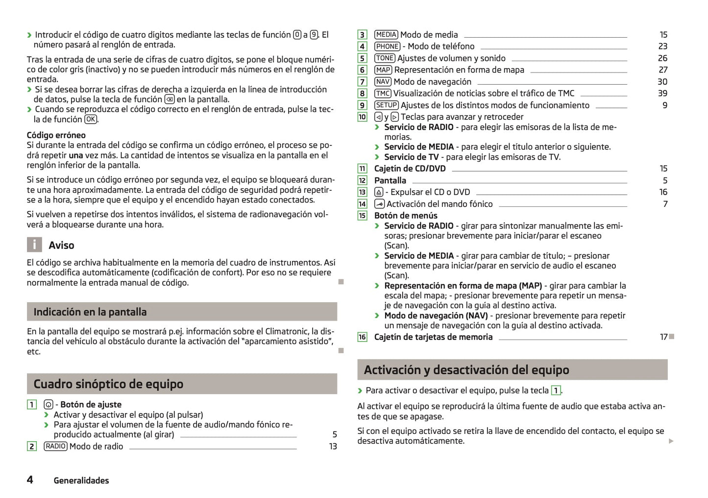 Skoda Navigation Columbus Manual de Instrucciones 2008 -2013