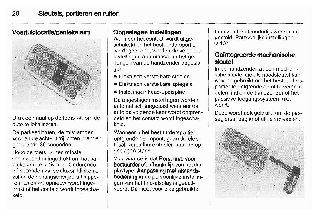 2010-2012 Saab 9-5 Owner's Manual | Dutch