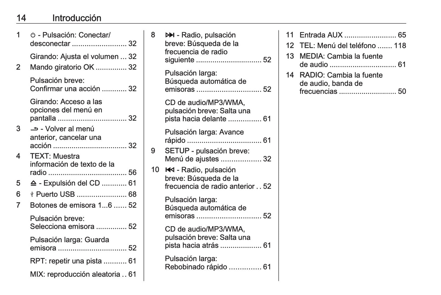 Opel Movano Manual de infoentretenimiento 2014 - 2019