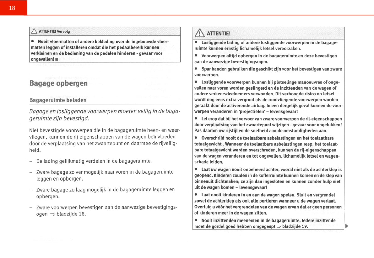 2005-2006 Seat Leon Owner's Manual | Dutch