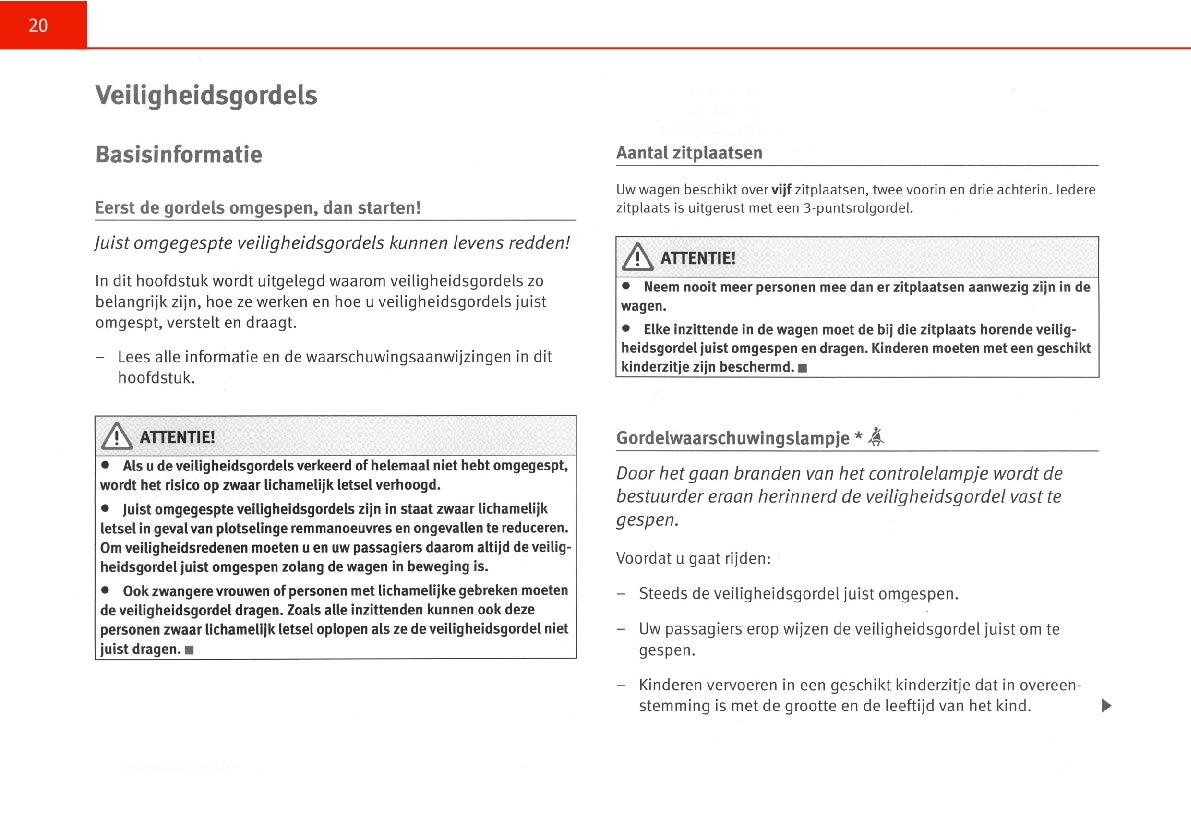 2005-2006 Seat Leon Owner's Manual | Dutch