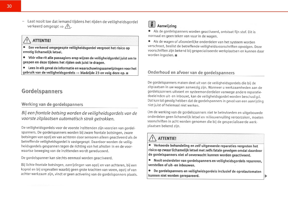 2005-2006 Seat Leon Owner's Manual | Dutch